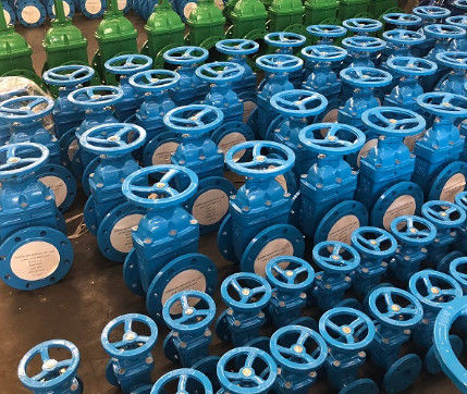 GGG50 DIN 3352 F4 Cast Iron Sluice Gate Valve , Industrial Control Valves